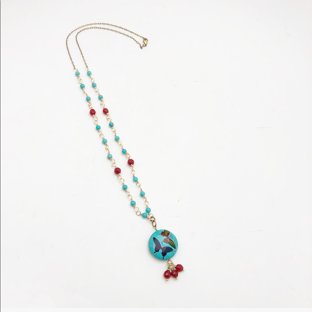 ARTISAN BRASS BUTTERFLY NECKLACE